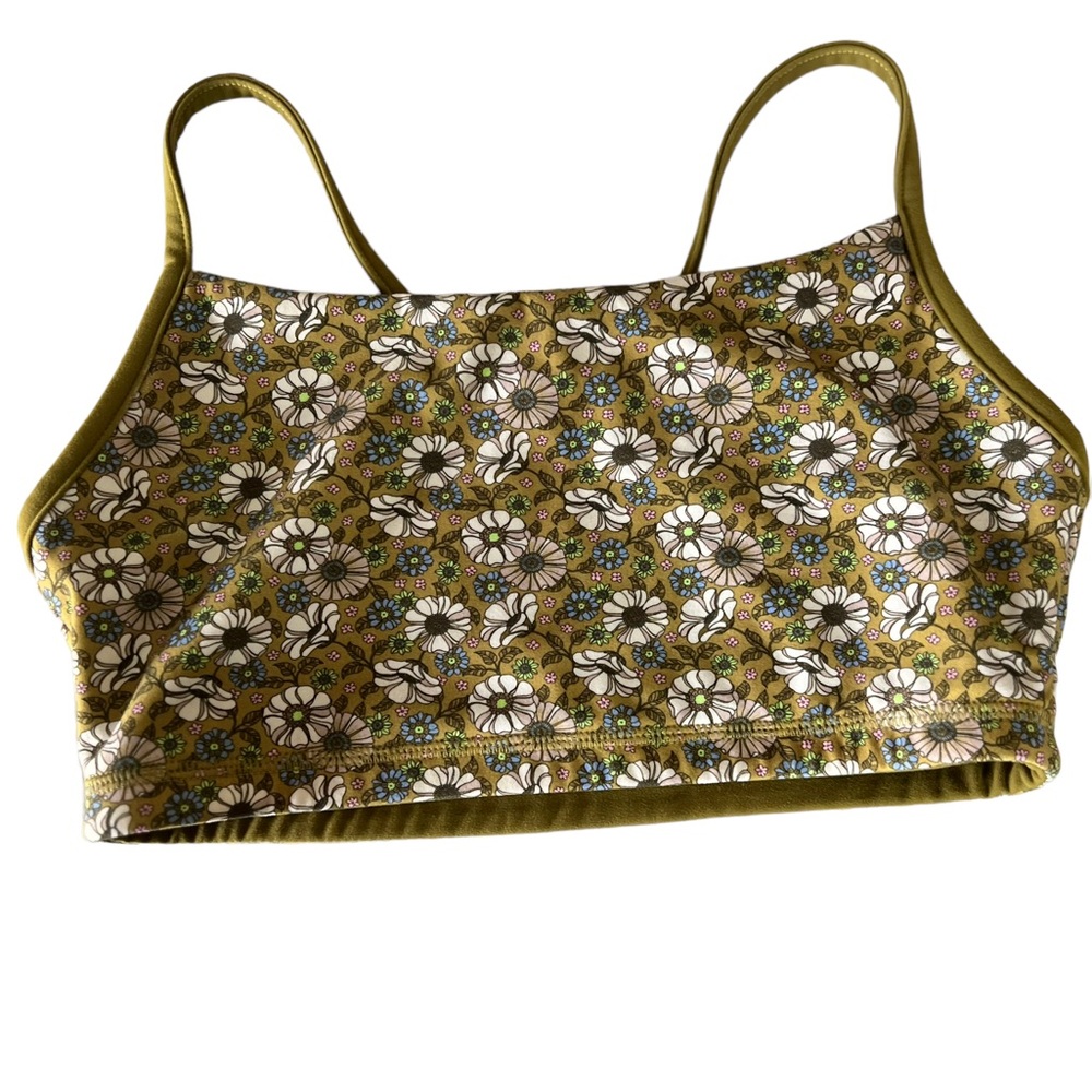 BuffBunny REVERSIBLE floral green athletic bra